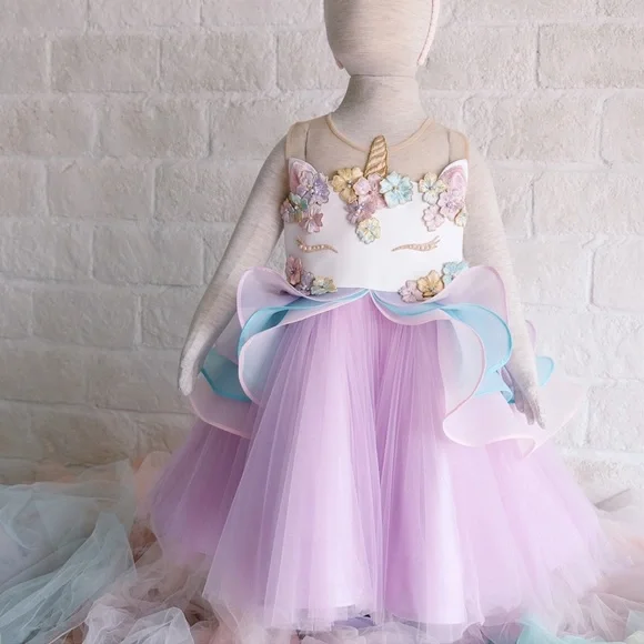 Couture Unicorn First Birthday Dress Size 1 (24months) | Color: Pink/Purple | Size: 24mb | Nfresco25's Closet